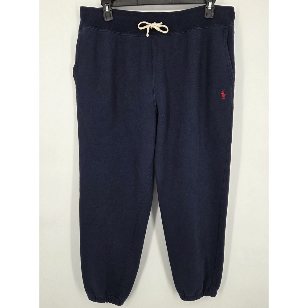 Polo Ralph Lauren Fleece Sweatpants Men XXL Navy Blue Pony Logo Drawstring